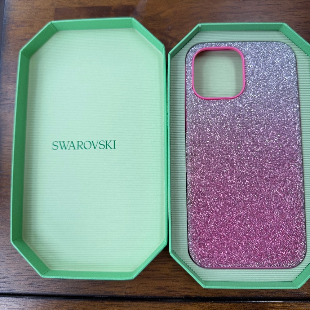 Swarovski Pink/white iPhone 13 Pro Max cell phone cover